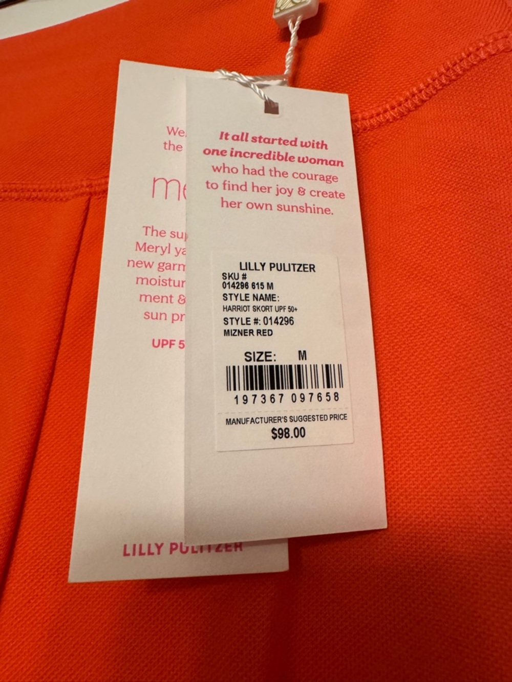 Lilly Pulitzer Bright Orange Luxletic Skort